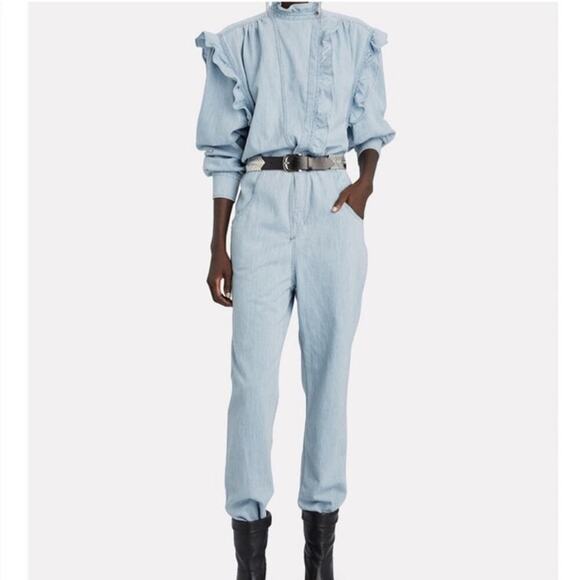 Isabel Marant Etoile Gayle Denim Jumpsuit Size 38 - Picture 2 of 8